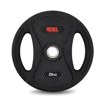 Диск олимпийский обрезиненный с двумя хватами 25 кг REBEL
