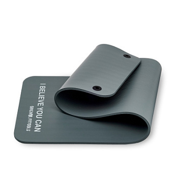 Мат для аэробики NBR 12,5 мм серый с кольцами