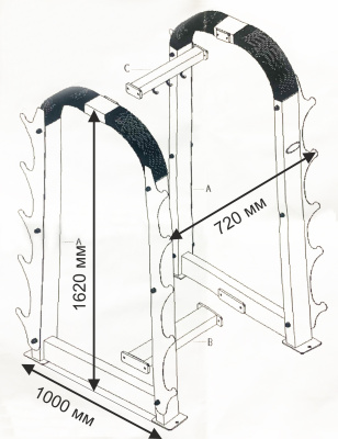 Подставка под 10 грифов