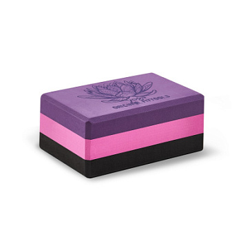 Блок для йоги трехцветный премиум в коробке