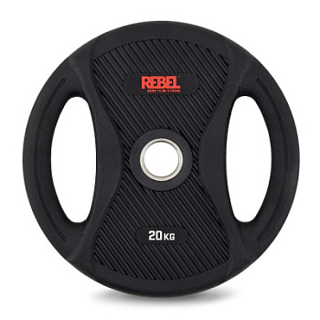Диск олимпийский обрезиненный с двумя хватами 20 кг REBEL