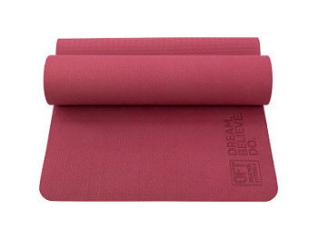 Коврик для йоги и фитнеса 185 х 80 см толщина 8 мм TPE бордовый