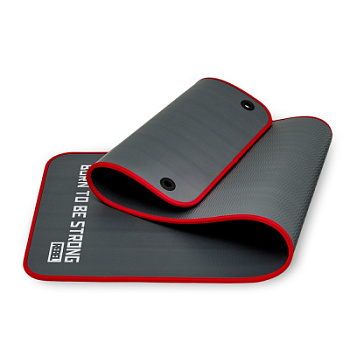 Мат для аэробики NBR 10 мм графитовый с кольцами