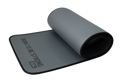 Мат для аэробики NBR 10 мм графитовый с кольцами (черный кант)