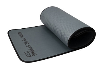 Мат для аэробики NBR 10 мм графитовый с кольцами (черный кант)