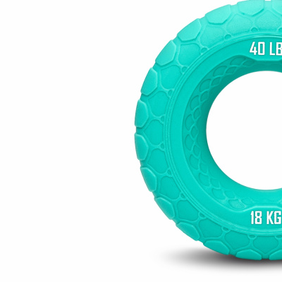 Набор из двух массажных мячей с кистевым эспандером бирюзовый